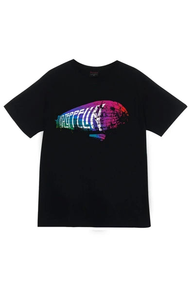 fame-stoned Led Zeppelin Baskılı Unisex %100 Pamuk Siyah T-shirt