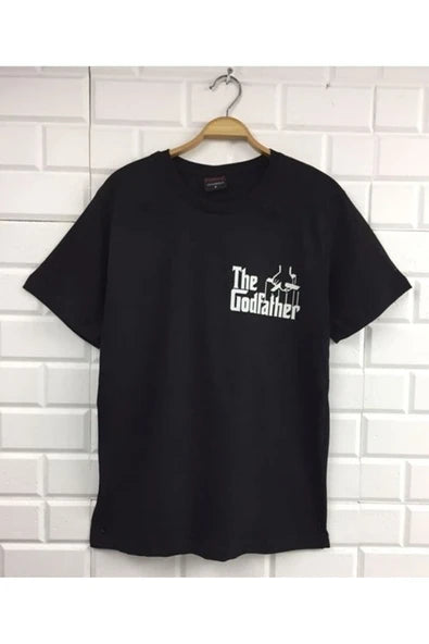 The Godfather baskılı siyah tişört