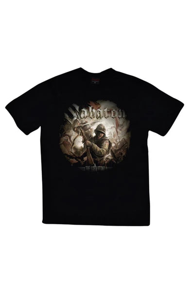 fame-stoned Sabaton Baskılı Unisex %100 Pamuk Siyah T-shirt