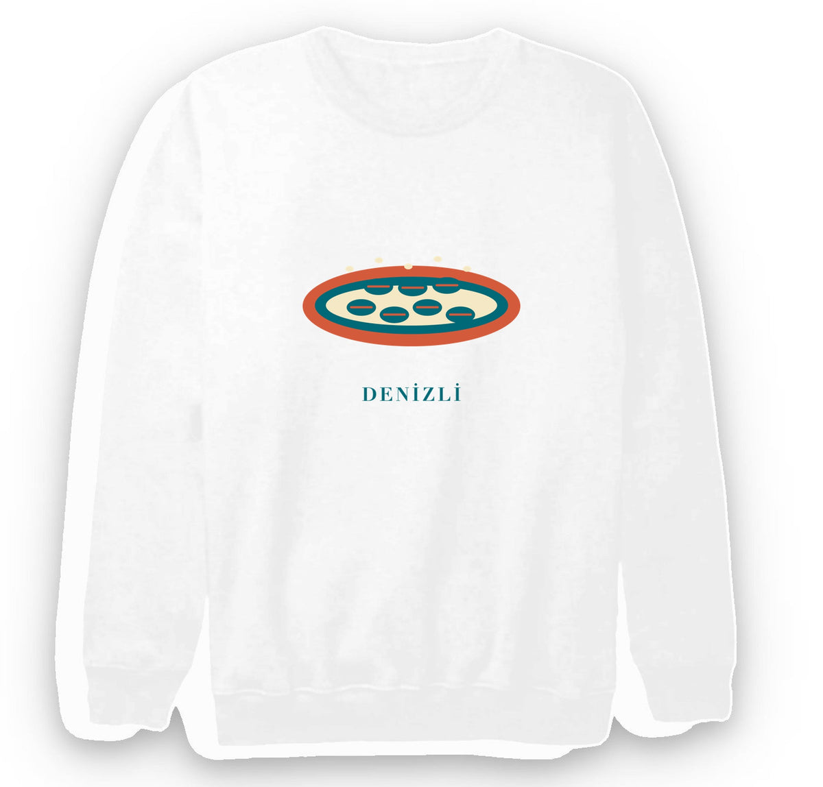 Denizli Cabut Aşı baskılı beyaz sweatshirt
