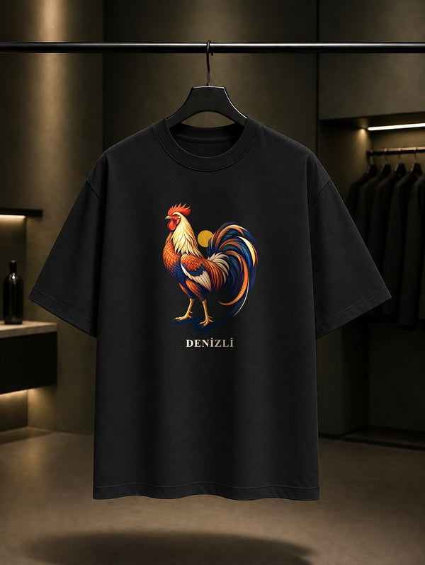 Denizli Kaklık Mağarası baskılı siyah t-shirt
