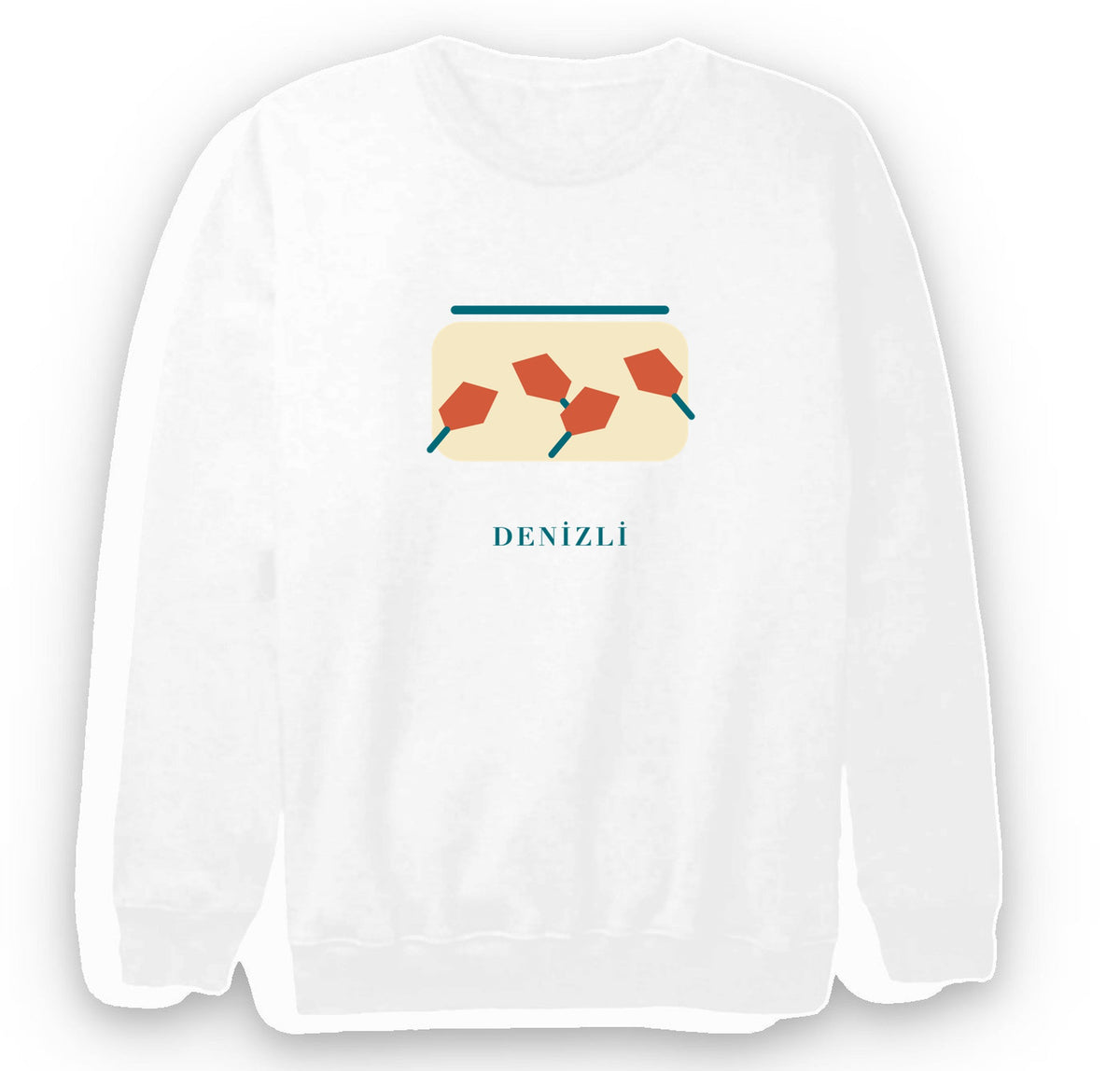 Denizli Kale Biberi baskılı beyaz sweatshirt