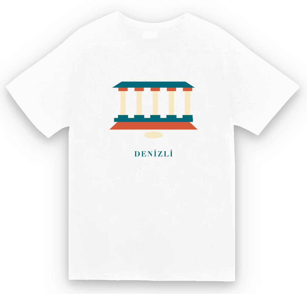 Denizli Laodikeia Antik Kenti baskılı beyaz t-shirt