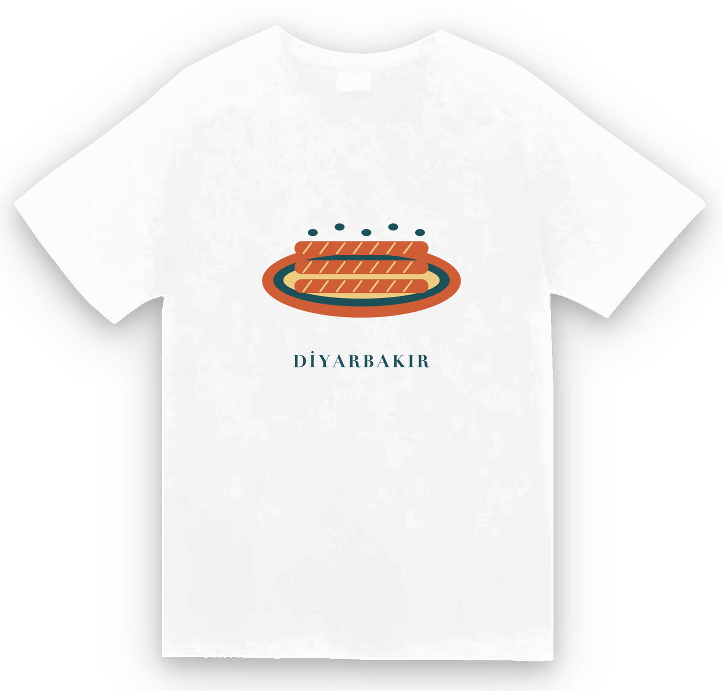 Diyarbakır Burma Kadayıf baskılı beyaz t-shirt