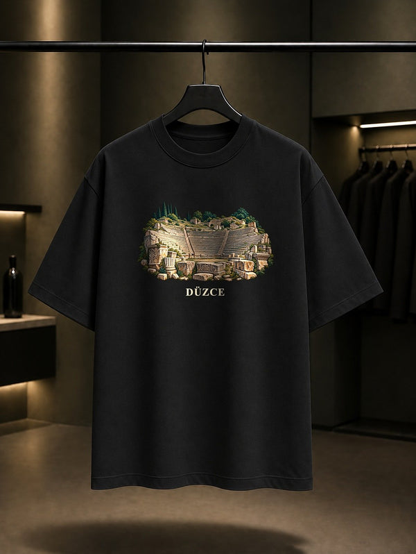 Düzce Konuralp Tiyatrosu baskılı siyah t-shirt