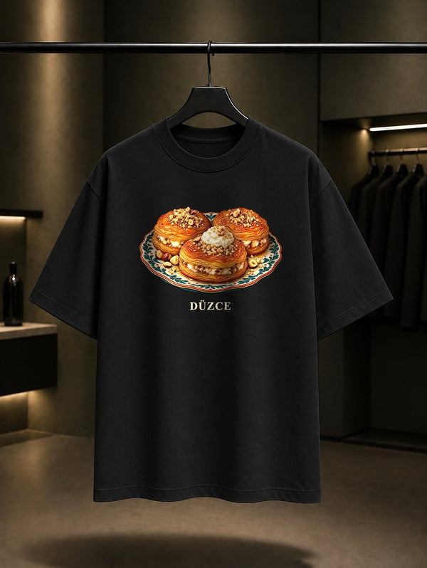 Düzce Melengüççeği baskılı siyah t-shirt