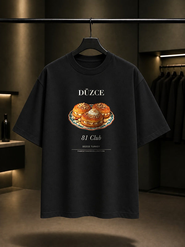Düzce Melengüççeği 81 Club baskılı siyah t-shirt
