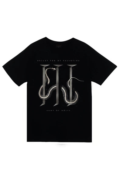 fame-stoned Bullet For My Valentine Baskılı Unisex %100 Pamuk Siyah T-shirt
