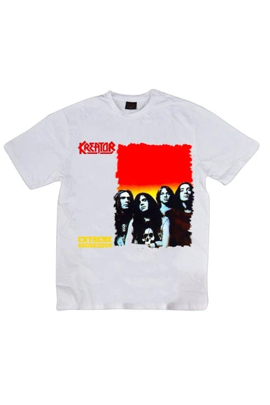 fame-stoned Kreatör Baskılı Unisex %100 Pamuk Beyaz T-shirt