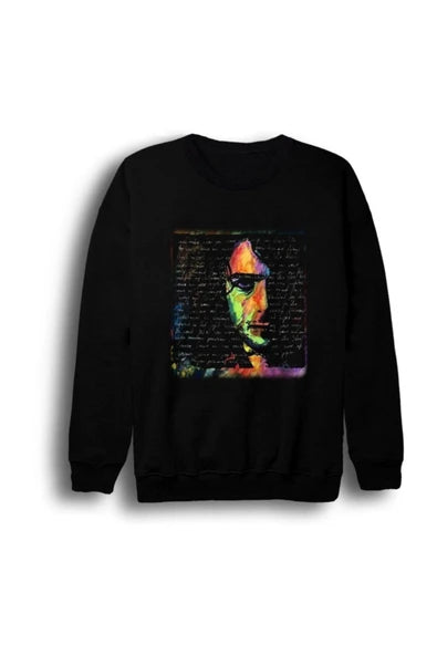 Pink Floyd baskılı siyah sweatshirt