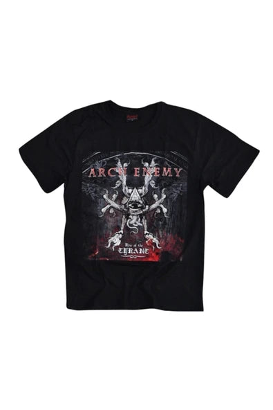 Arch Enemy Rise of the Tyrant baskılı siyah tişört
