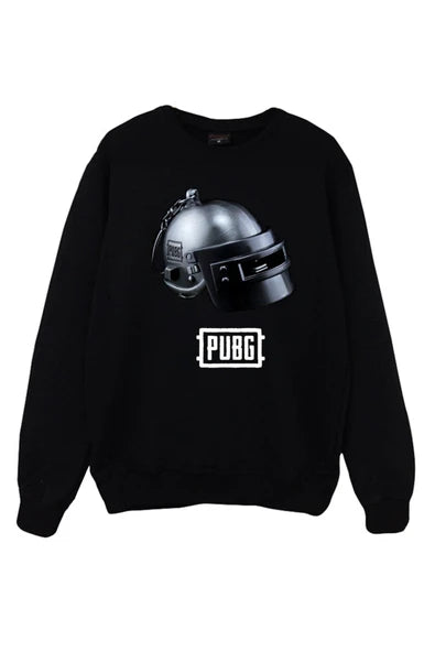 PUBG baskılı siyah sweatshirt