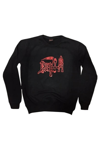 Death baskılı siyah sweatshirt