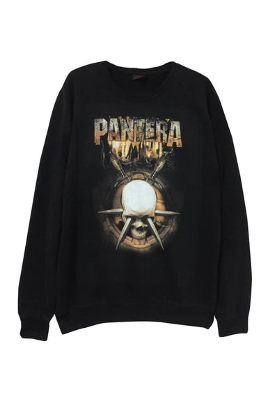 Pantera baskılı siyah sweatshirt