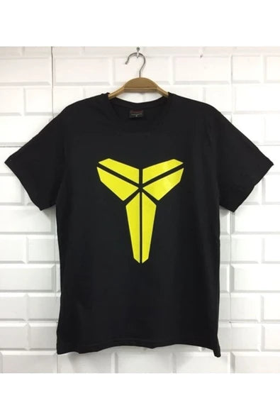 Unisex Siyah Kobe Bryant baskılı siyah tişört