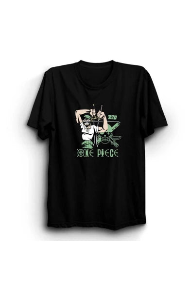 fame-stoned One Piece Anime Baskılı T-Shirt