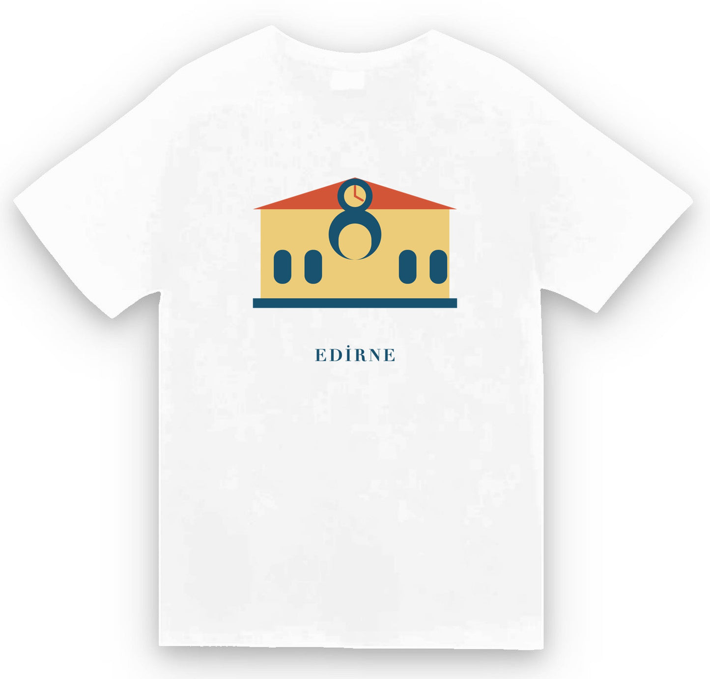 Edirne Karaağaç Tren Garı baskılı beyaz t-shirt