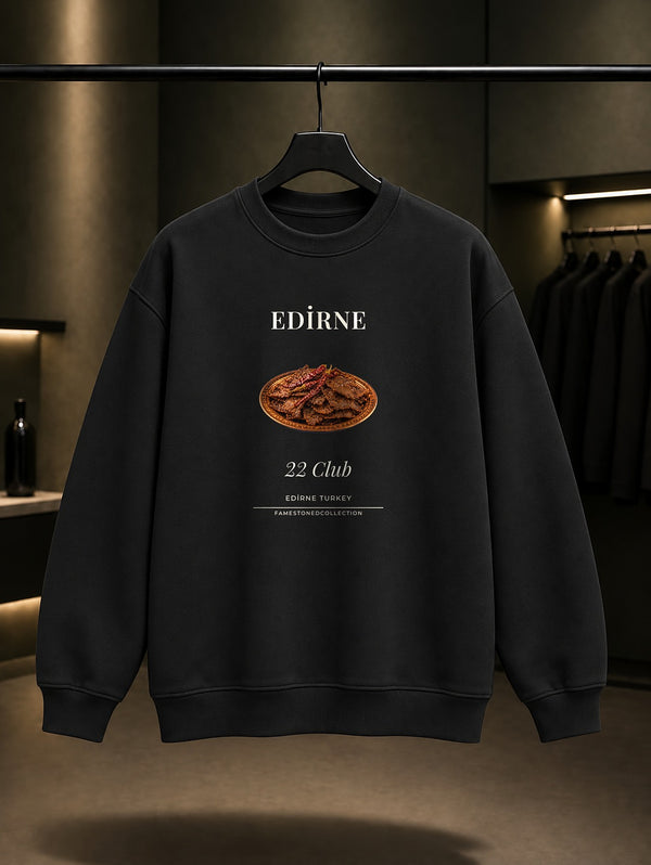 Edirne Tava Ciğeri 22 Club Sweatshirt Siyah