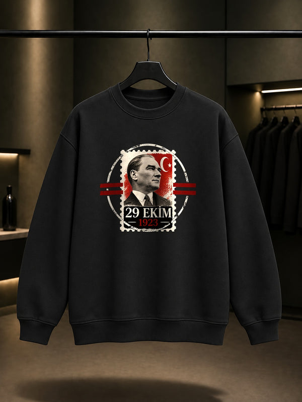 Civic Postmark 29 Ekim sweatshirt, siyah
