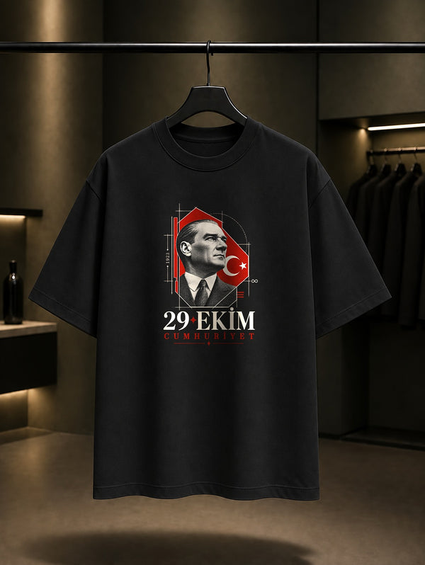 Civic Blueprint 29 Ekim tişört, siyah