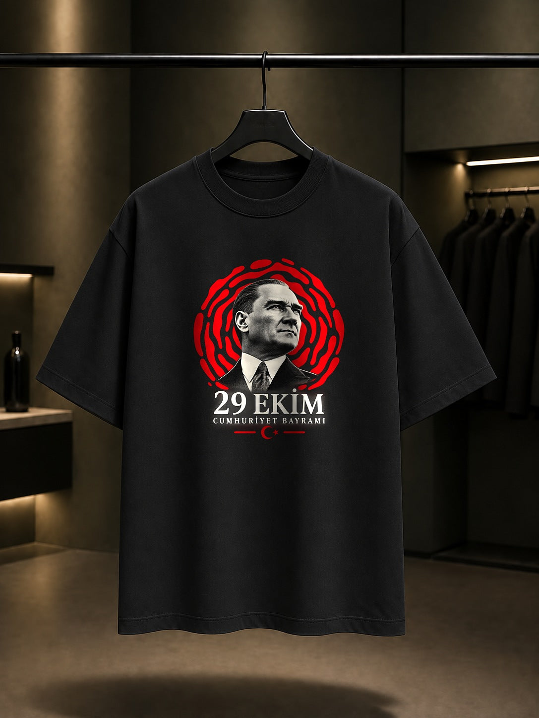 Red Ripple 29 Ekim tişört, siyah