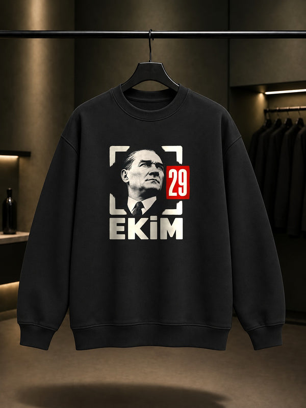 Republic Seal 29 Ekim sweatshirt, siyah