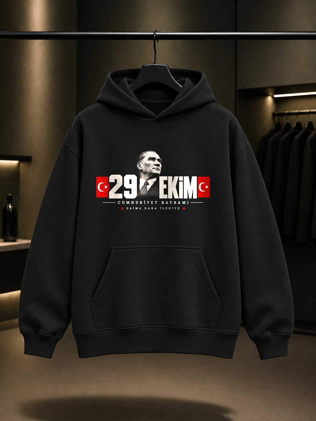 Numeric Lockup 29 Ekim kapüşonlu sweatshirt, siyah