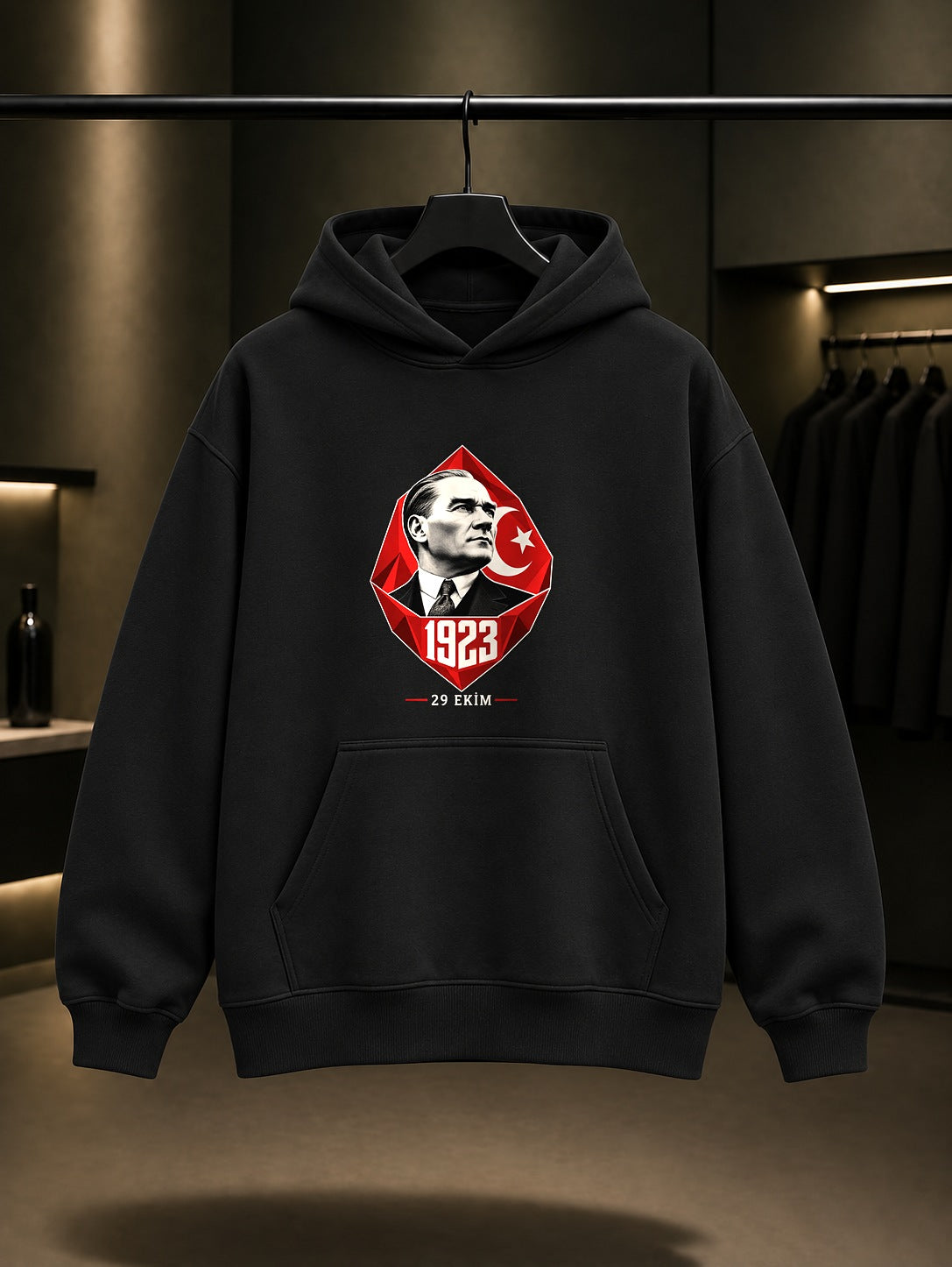 Red Keystone 29 Ekim kapüşonlu sweatshirt, siyah
