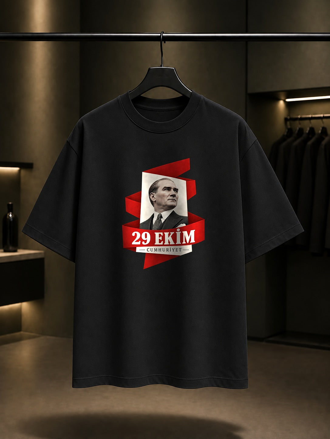 Republic Ribbon 29 Ekim tişört, siyah