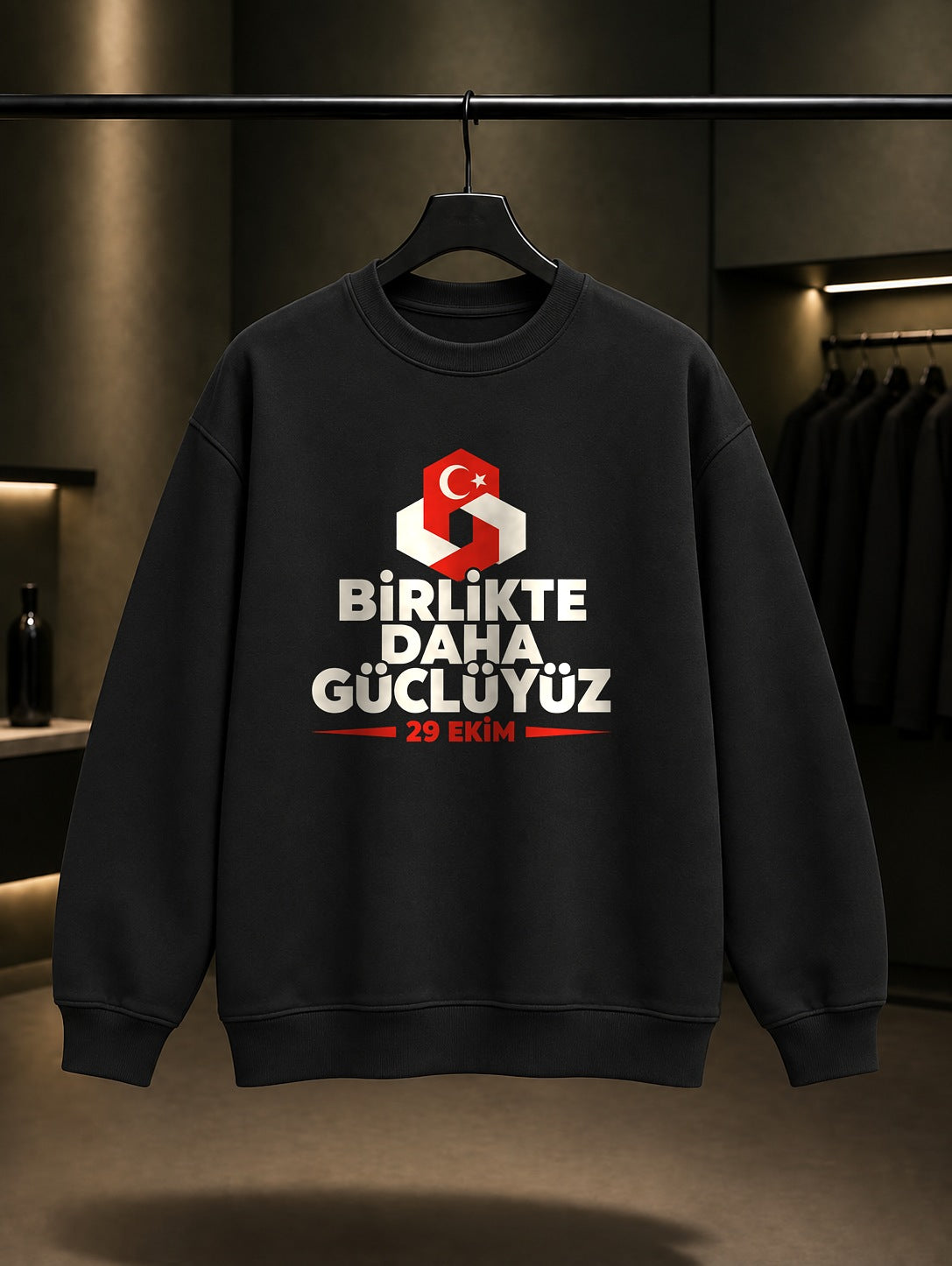 Birlikte Daha Güçlüyüz 29 Ekim sweatshirt, siyah