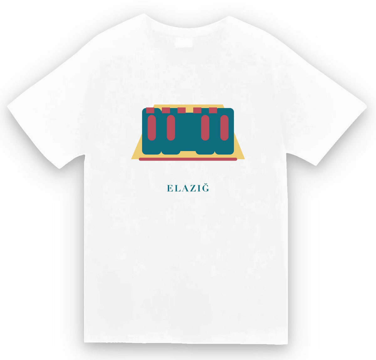 Elazığ Harput Kalesi baskılı beyaz t-shirt