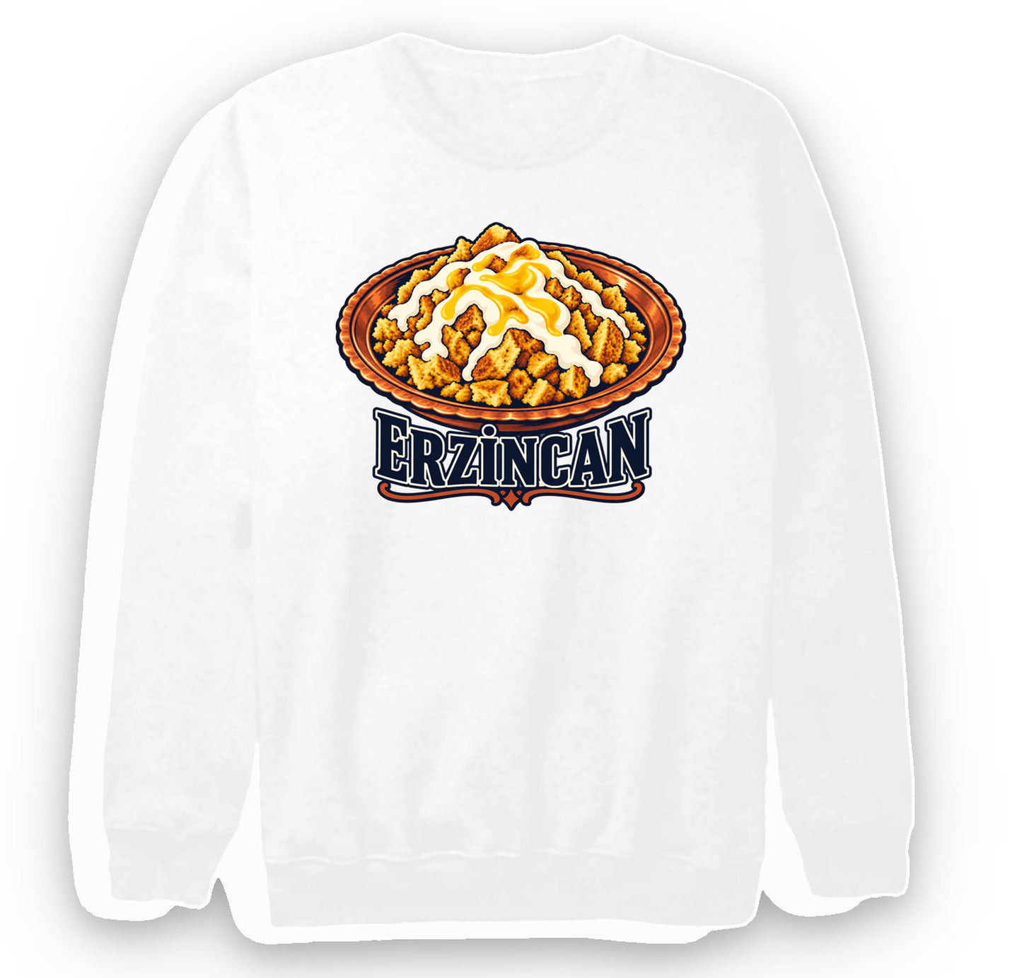 Erzincan Babikko baskılı beyaz sweatshirt
