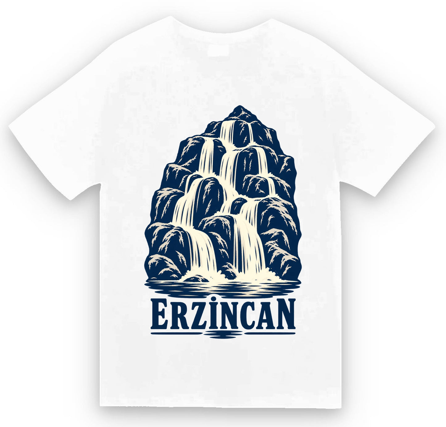 Erzincan Girlevik Şelalesi baskılı beyaz t-shirt
