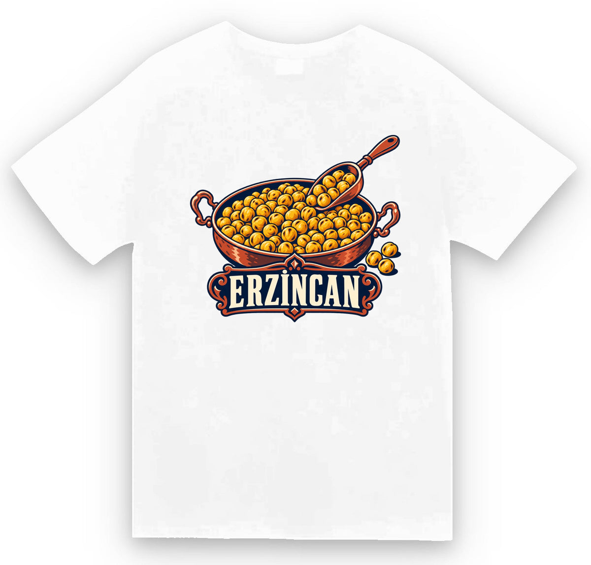 Erzincan Tava Leblebisi baskılı beyaz t-shirt