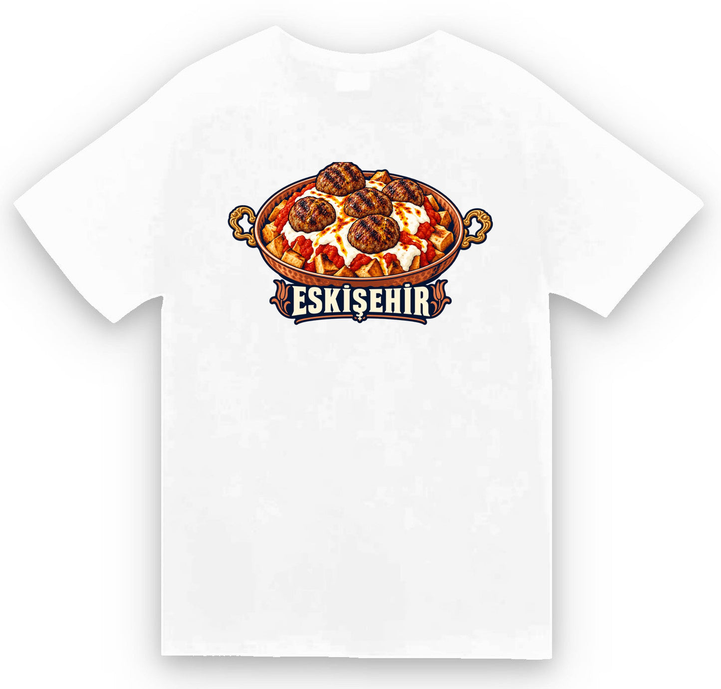 Eskişehir Balaban Köftesi baskılı beyaz t-shirt