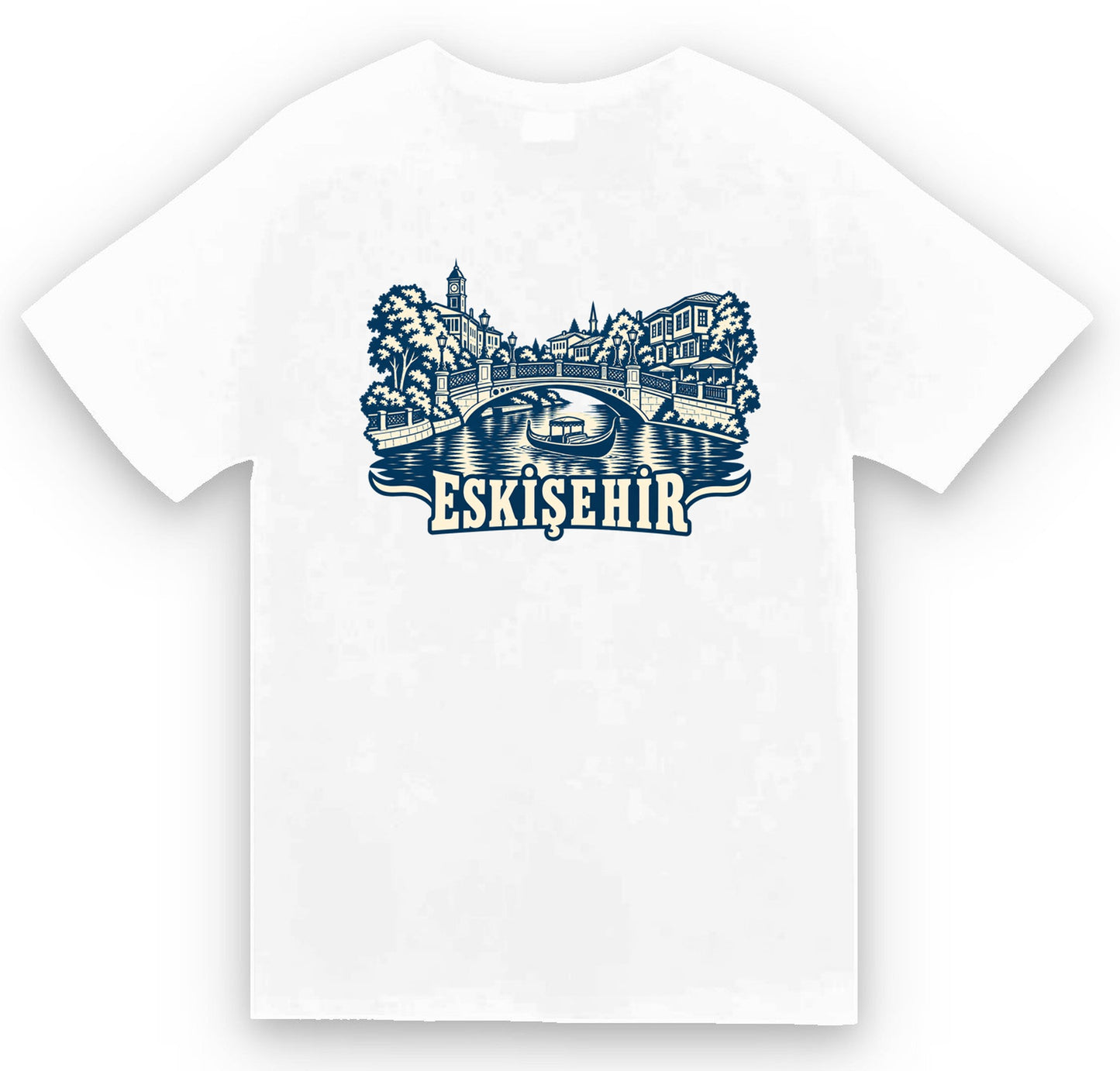Eskişehir Porsuk Çayı baskılı beyaz t-shirt