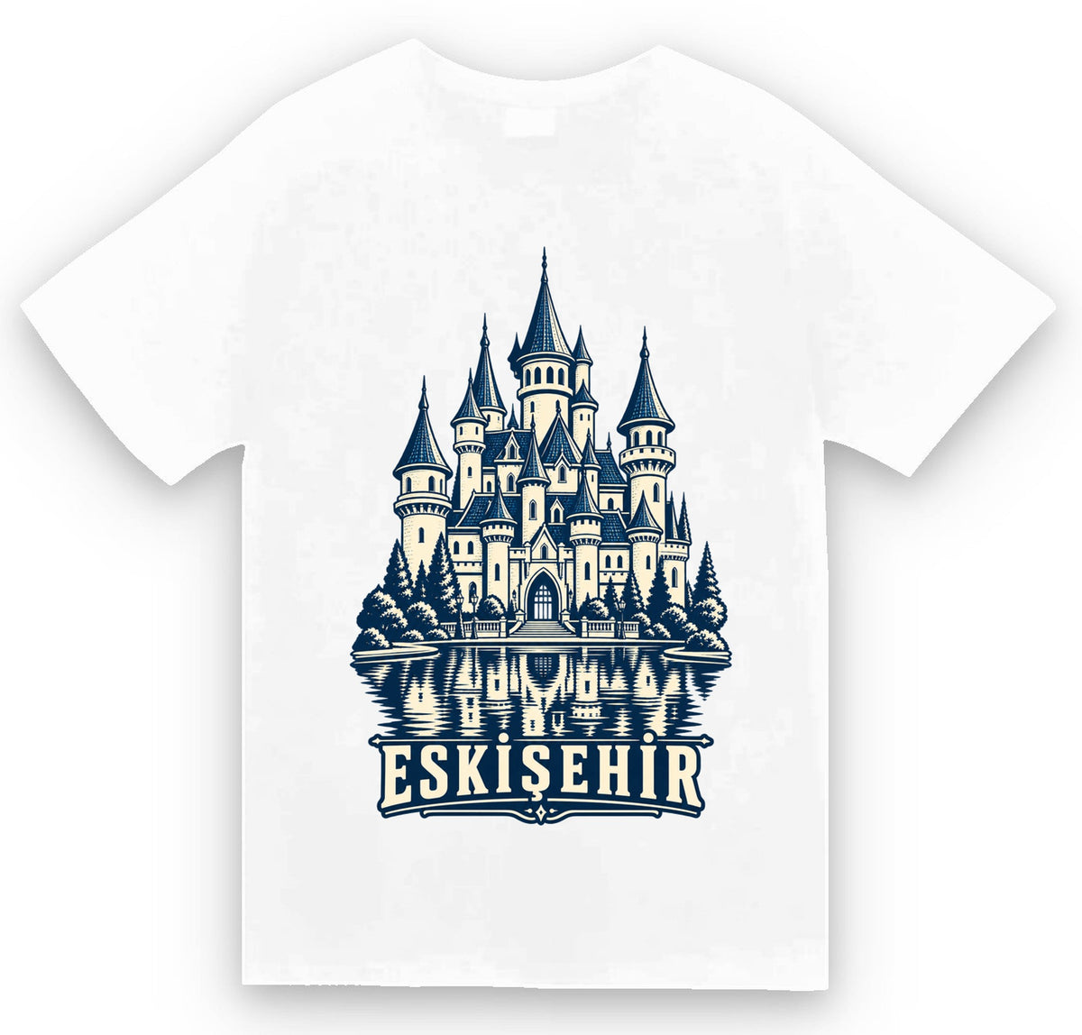 Eskişehir Sazova Masal Şatosu baskılı beyaz t-shirt