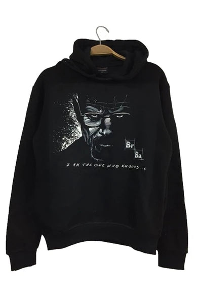 fame-stoned Breaking Bad Baskılı Unisex %100 Pamuk Siyah Sweatshirt