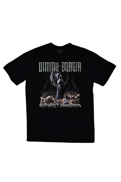 fame-stoned Dimmu Borgir Baskılı Unisex %100 Pamuk Siyah T-shirt