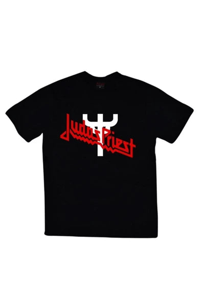 fame-stoned Judas Priest Baskılı Unisex %100 Pamuk Siyah T-shirt