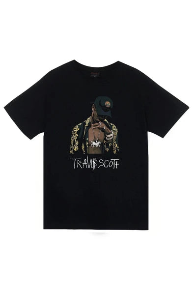 fame-stoned Unisex Siyah Astraworld Travis Scott Baskılı T-shirt