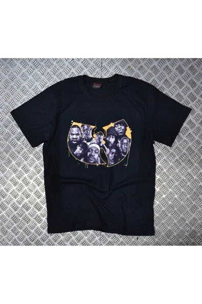 fame-stoned Wu-tang Clan Baskılı Unisex %100 Pamuk Siyah T-shirt