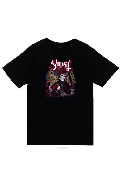 fame-stoned Ghost Baskılı Unisex %100 Pamuk Siyah T-shirt
