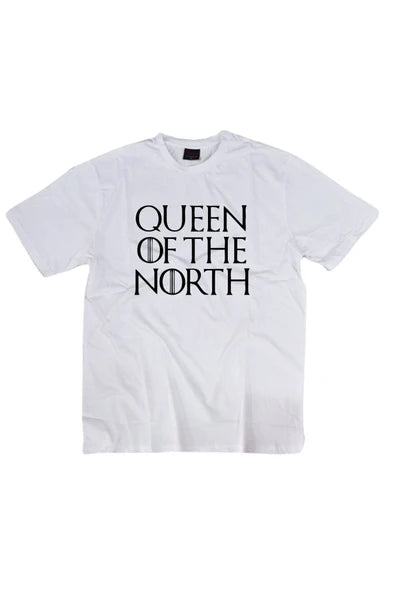 fame-stoned Game Of Thrones Baskılı Unisex %100 Pamuk Beyaz T-shirt