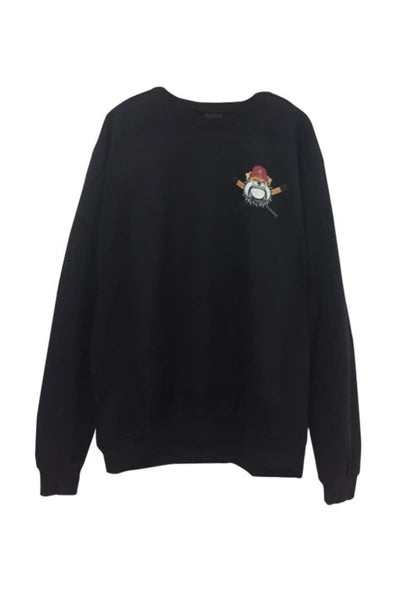 Bulldog baskılı siyah sweatshirt