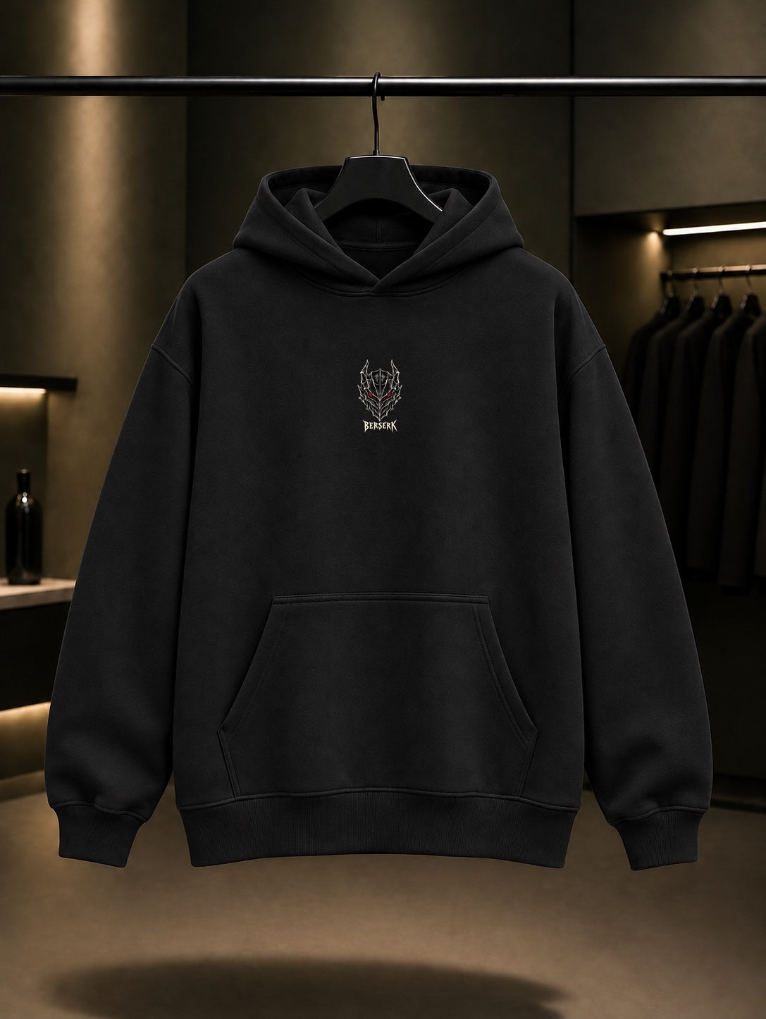 Berserk Mini Zırh Kapüşonlu Sweatshirt Siyah