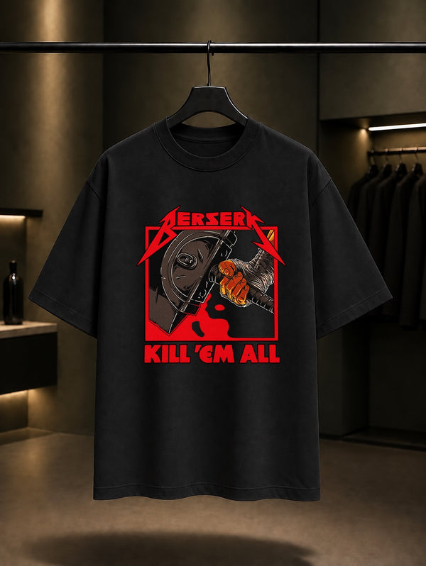 Berserk Kill Em All Tişört Siyah