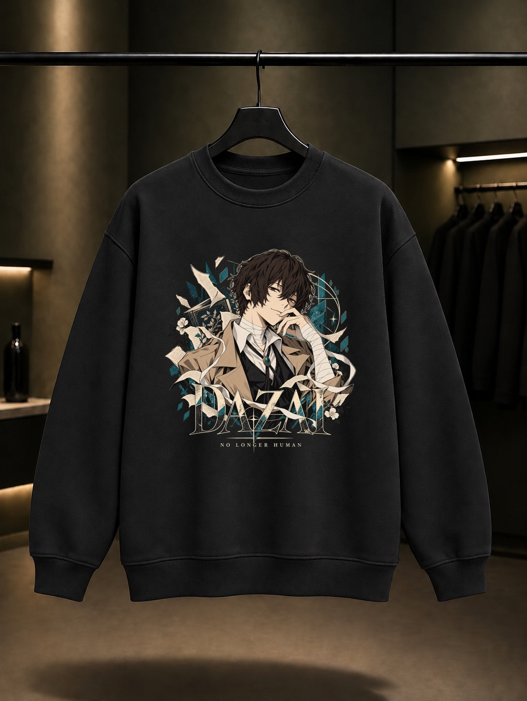 Bungou Stray Dogs Dazai No Longer Human Sweatshirt Siyah