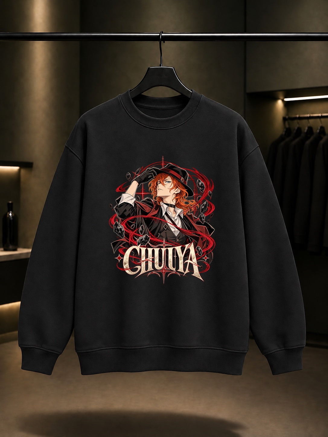 Bungou Stray Dogs Chuuya Gravity Sweatshirt Siyah