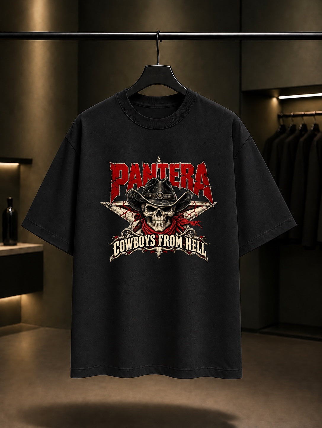 Pantera Cowboys from Hell Kırık Yıldız Tişört Siyah